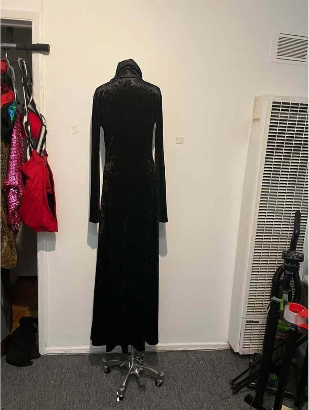 Killstar Black Crushed Velvet Turtleneck Maxi Dress - Picture 2 of 4